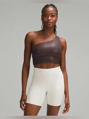 NWT Lululemon Align Asymmetrical Ribbed Bra *C/D Cup Shine Espresso, Size 6
